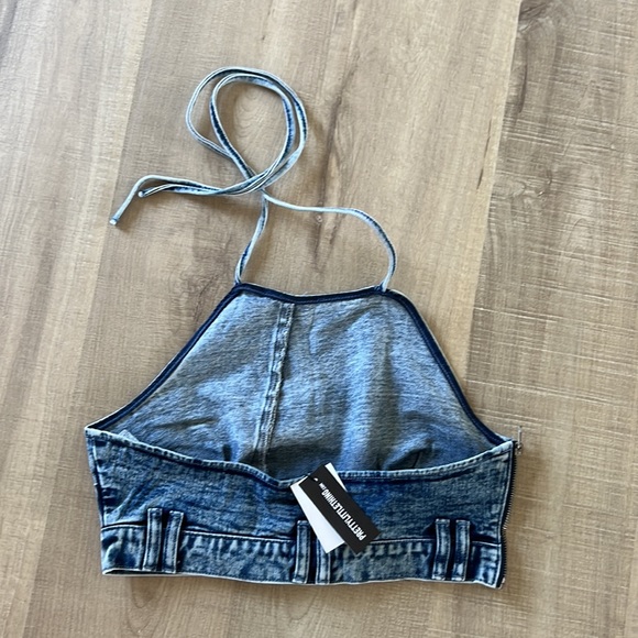 Pretty Little Thing Denim Crop Top - Picture 2 of 2